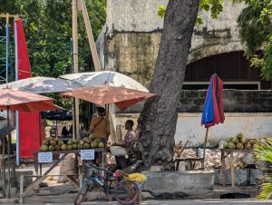 Vendeurs de coco au Bord de mer